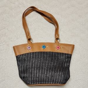 • Sassy Straw Tote Shoulder Handbag Purse 1990s Y2K Multicolor